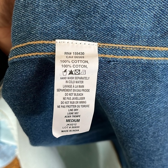 Brand New ELAN Patchwork Jacket Denim Button Up Jean Shacket Distressed Frayed - Picture 12 of 14